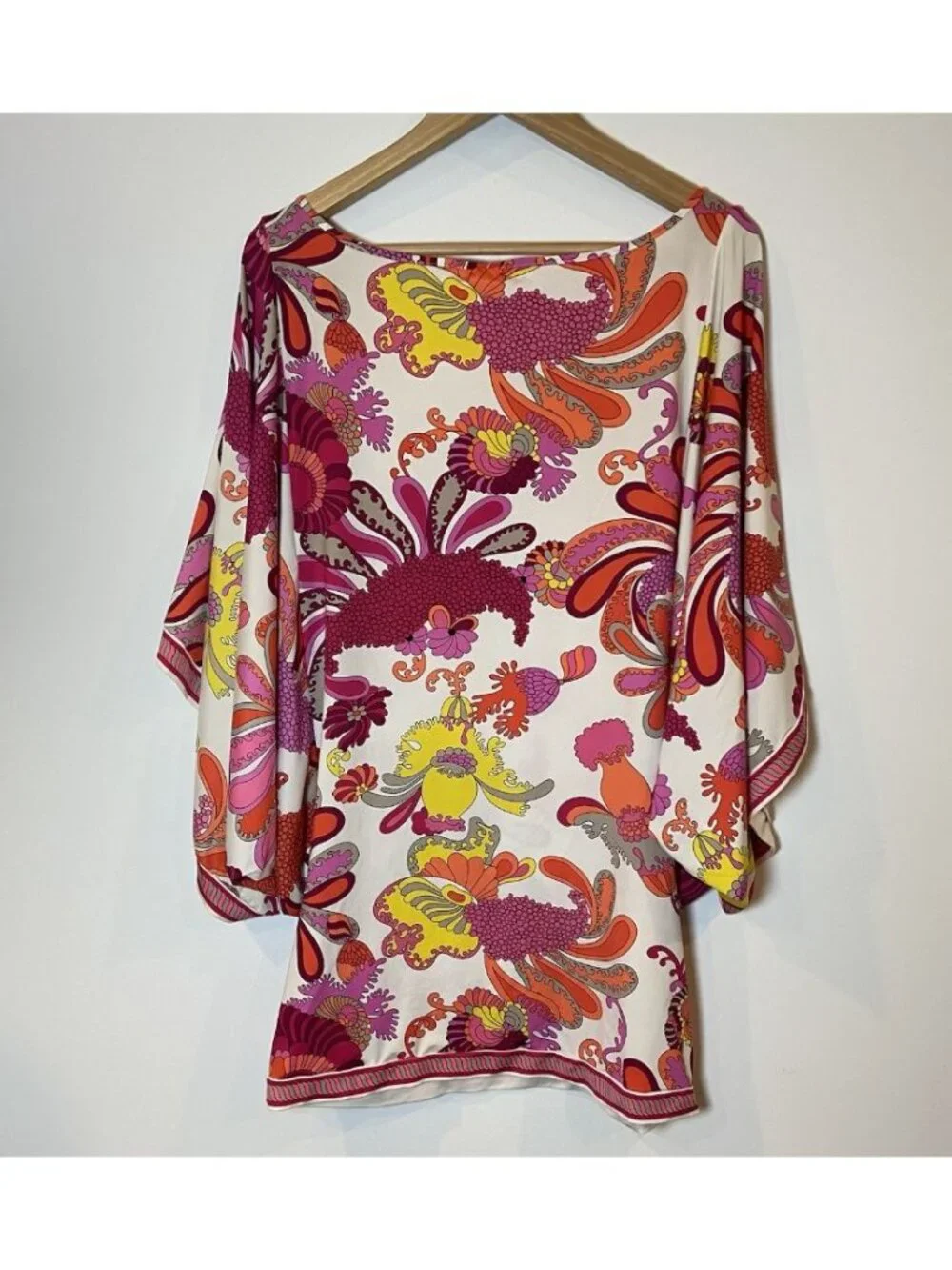 Trina Turk Swim Bathing Suit Cover Up Stretch Pink Orange Yellow Large L